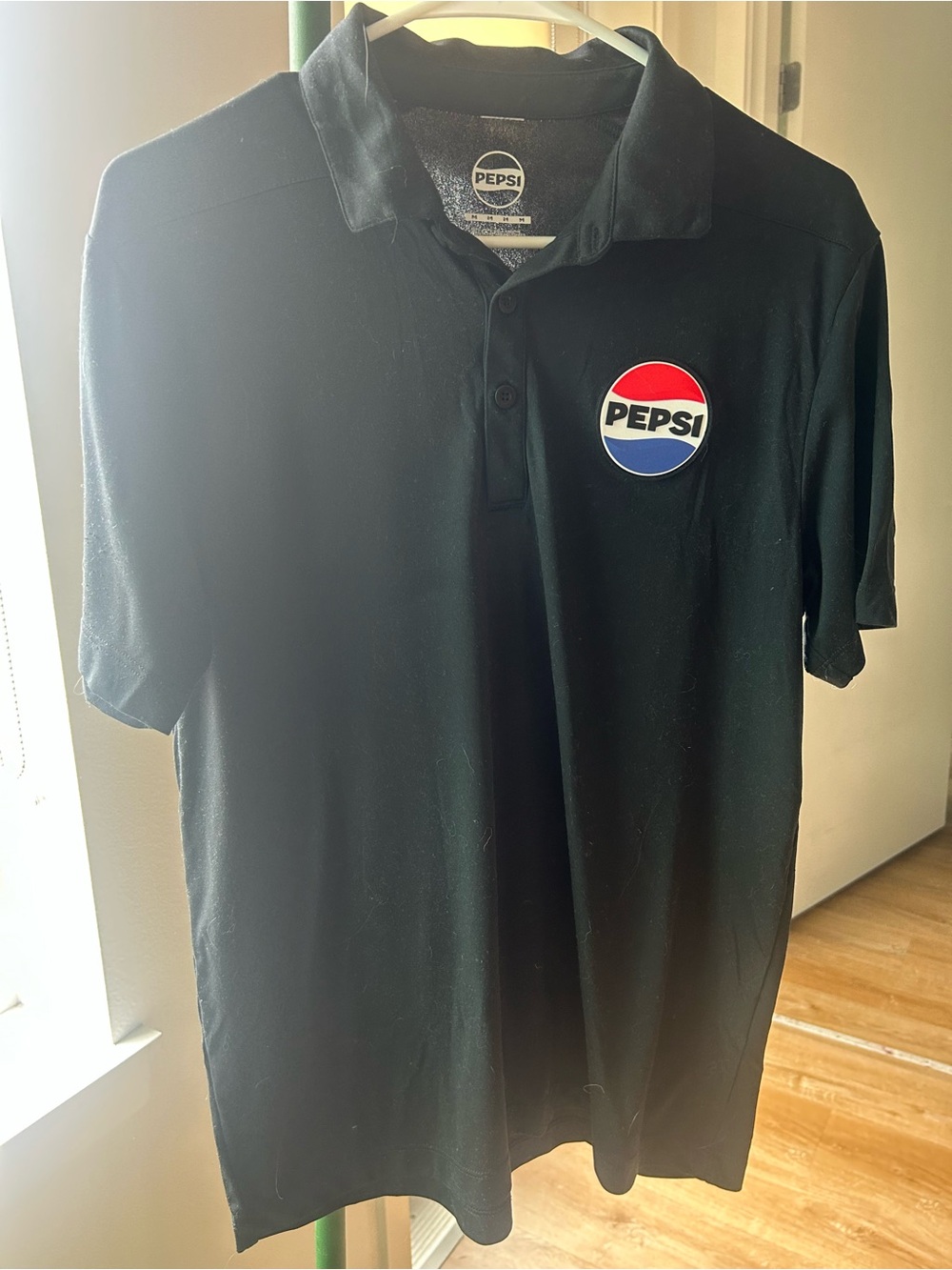 Pepsi Black Polo with Red & Blue Logo